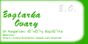 boglarka ovary business card